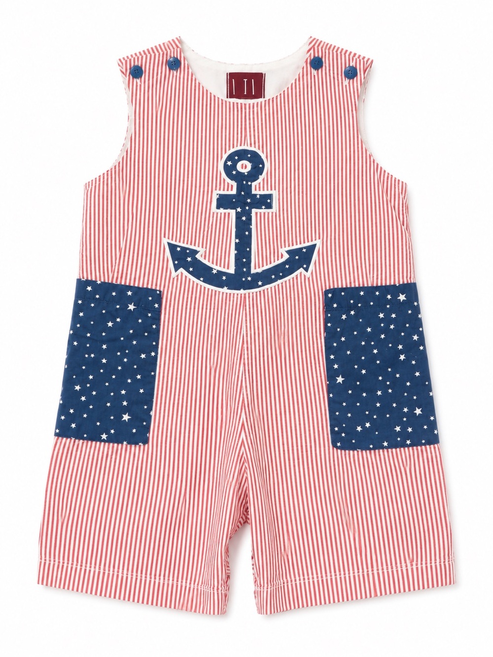 Cactus Red and White Striped Toddler Shirt with Star Buttons